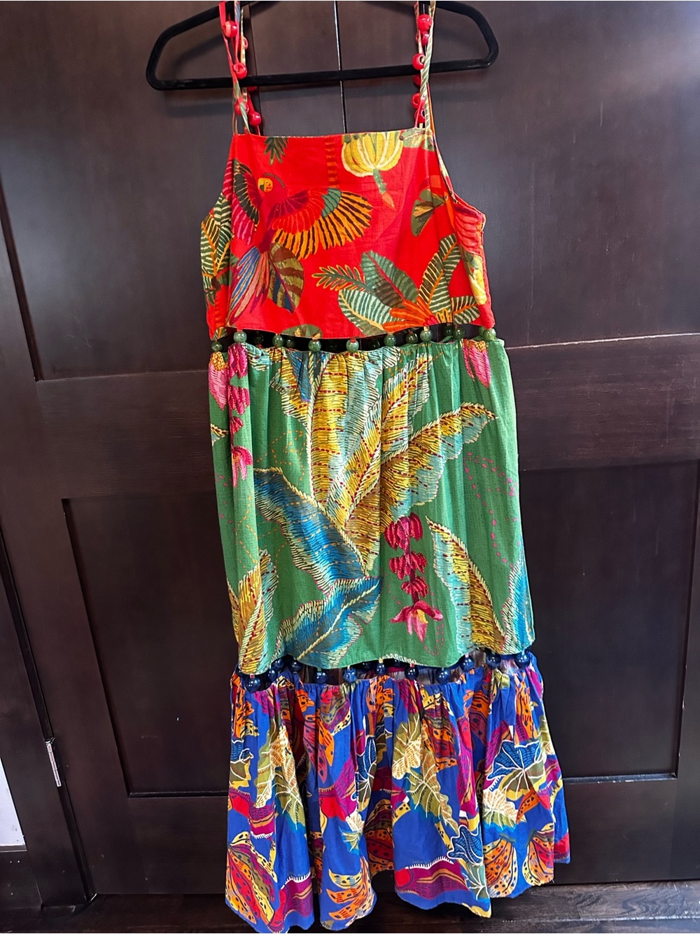 FARM Rio Red & Green Tropical Parrot Maxi Dress - Picture 2 of 7